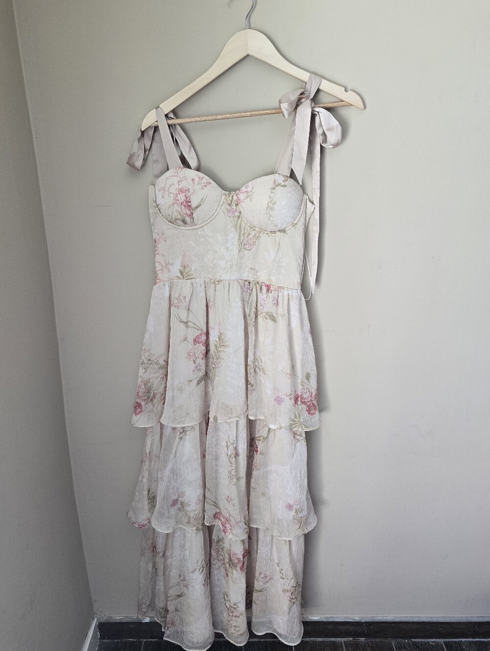 Vici Blush Horizon Tiered Bustier Maxi Dress - Picture 6 of 9